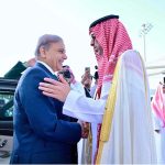 Prime Minister Muhammad Shehbaz Sharif departs for Pakistan from Jeddah, after completing his two day official visit of Saudi Arab. Governor of Jeddah, Prince Saud bin Abdullah bin Jalawi seeing off Prime Minister Muhammad Shehbaz Sharif at Jeddah Airport