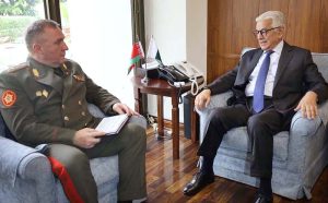 Defence Minister of the Republic of Belarus, Lt. Gen. Viktor Khrenin called on Minister for Defence, Khawaja Muhammad Asif