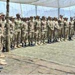 Field Marshal Syed Asim Munir, NI (M), Chief of Army Staff (COAS) addressing the troops while visiting forward positions along the Line of Control (LOC) to celebrate the Eidul Azha with frontline troops