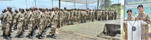 Field Marshal Syed Asim Munir, NI (M), Chief of Army Staff (COAS) addressing the troops while visiting forward positions along the Line of Control (LOC) to celebrate the Eidul Azha with frontline troops