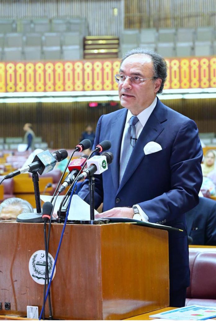 Federal Minister for Finance and Revenue, Senator Muhammad Aurangzeb, presenting the Federal Budget 2025-26 in the National Assembly