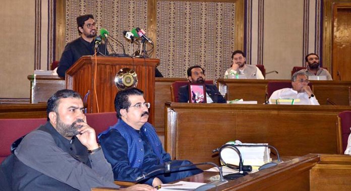 Balochistan Minister for Finance Mir Shoaib Nosherwani presents the provincial budget for fiscal year 2025–26 at the Balochistan Assembly