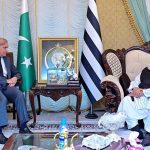 Prime Minister Muhammad Shehbaz Sharif meets with President of Jamiat Ulema -e- Islam (F) Maulana Fazal-ur-Rehman
