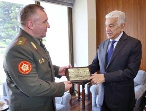 Defence Minister of the Republic of Belarus, Lt. Gen. Viktor Khrenin called on Minister for Defence, Khawaja Muhammad Asif