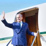 Prime Minister Muhammad Shehbaz Sharif departs for Pakistan from Jeddah, after completing his two day official visit of Saudi Arab. Governor of Jeddah, Prince Saud bin Abdullah bin Jalawi seeing off Prime Minister Muhammad Shehbaz Sharif at Jeddah Airport