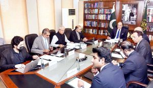Federal Minister for Finance and Revenue, Senator Muhammad Aurangzeb chairing a high-level meeting of the Pakistan Crypto Council to discuss the draft regulatory framework for digital and virtual assets