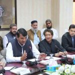 Federal Minister for Kashmir Affairs, GB and SAFRON Engr. Amir Muqam addressing the participants of meeting of the Committee on the grievances of affectees of Diamer Basha Dam