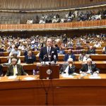 Federal Minister for Finance and Revenue, Senator Muhammad Aurangzeb, presenting the Federal Budget 2025-26 in the National Assembly