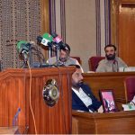 Balochistan Minister for Finance Mir Shoaib Nosherwani presents the provincial budget for fiscal year 2025–26 at the Balochistan Assembly