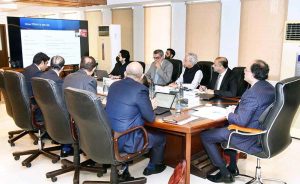 Federal Minister for Finance and Revenue, Senator Muhammad Aurangzeb chairing a high-level meeting of the Pakistan Crypto Council to discuss the draft regulatory framework for digital and virtual assets