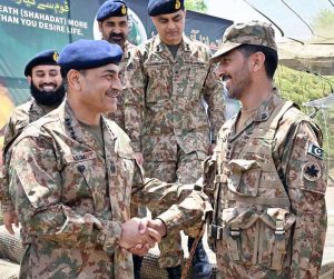 Field Marshal Syed Asim Munir, NI (M), Chief of Army Staff (COAS) interacting with troops while visiting forward positions along the Line of Control (LOC) to celebrate the Eidul Azha with frontline troops