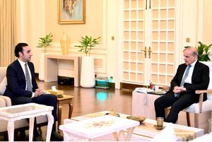 Chairman Pakistan People's Party Bilawal Bhutto Zardari calls on Prime Minister Muhammad Shehbaz Sharif.
