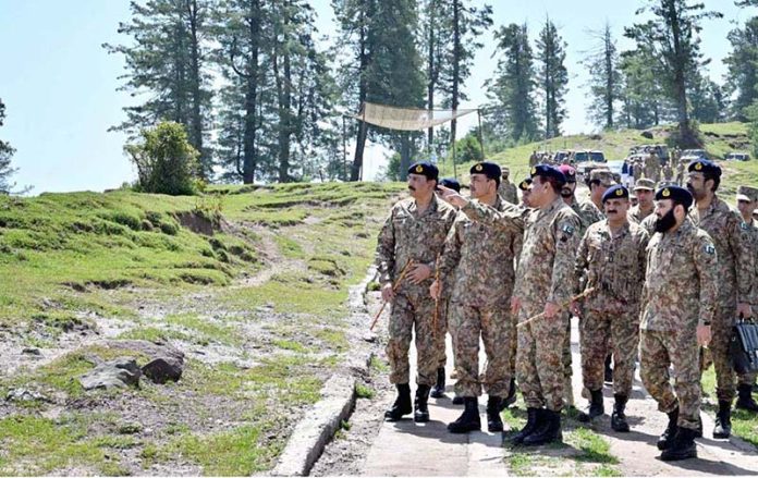 Field Marshal Syed Asim Munir, NI (M), Chief of Army Staff (COAS), visited forward positions along the Line of Control (LOC) to celebrate Eid-ul-Azha with frontline troops