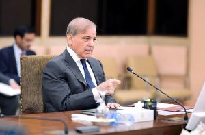 Prime Minister Muhammad Shehbaz Sharif chairs a meeting of the Federal Cabinet in Parliament House.