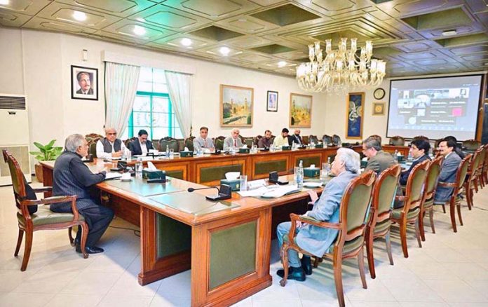 Deputy Prime Minister and Foreign Minister, Senator Mohammad Ishaq Dar chairing a high-level meeting to review the supply and availability of essential food commodities especially sugar