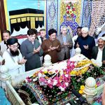 Sindh Chief Minister Syed Murad Ali Shah offers dua after performing the concluding rituals of the three-day Urs of Sufi Saint Abdullah Shah Ghazi