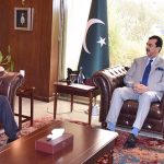 Chairman Senate, Syed Yousuf Raza Gilani in a meeting with Iranian Ambassador to Pakistan, Reza Amiri Moghadam at Parliament House.