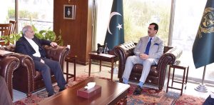 Chairman Senate, Syed Yousuf Raza Gilani in a meeting with Iranian Ambassador to Pakistan, Reza Amiri Moghadam at Parliament House.