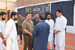 RPO Bahawalpur, Rai Babar Saeed, inspects the security setup and monitors entry and exit points of Imam bargahs in Ahmedpur Sharqia ahead of Muharram ul Haram.