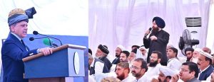 Prime Minister Muhammad Shehbaz Sharif addresses a Jirga.