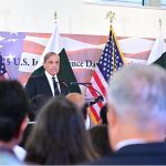 Prime Minister Muhammad Shehbaz Sharif addresses a ceremony organized on the eve of 249th anniversary of Independence day of United States of America