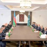 Prime Minister Muhammad Shehbaz Sharif meets President of Azerbaijan Ilham Alyev on the sideline of the 17th ECO Summit