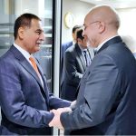 Speaker National Assembly Sardar Ayaz Sadiq in a meeting with Speaker of the Parliament of Iran Mohammad Bagher Ghalibaf on the sidelines of the 6th World Conference of Speakers of Parliament.