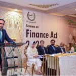 Minister of State for Finance & Head of PM Delivery Unit Bilal Azhar Kiyani addressed the seminar on Finance Act 2025