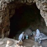 The Buddha Caves at Shah Allah Ditta are located in the heart of Margalla Hills on the natural route to the ancient city of Taxila. These caves are believed to be 2,400 years old. The Buddha caves are adjacent to a garden known as Sadhu ka Bagh. The village of Shah Allah Ditta is named on a dervish of Mughal era. The Buddha Caves consist of natural rock of Kanjur stone. The Kanjur stone used for the construction of Buddhist Stupa at Ban Faqiran, was also extracted from these rocks. These caves were first used by Buddhist monks for meditation. After the decline of Buddhism in Taxila, Hindu sadhus occupied these caves and painted some images of Hindu deities on the walls. There were many Hindu families living in Shah Allah Ditta Village before partition and the Caves were used by them for their daily worship. During the Mughal Period, Muslim ascetics took over the caves and built a square water tank on the water channel emerging from a natural water spring flowing since long. The water tank was constructed in lime stone laid in lime mortar. Mughal rulers and other emperors often passed through this region on their way to India from Afghanistan