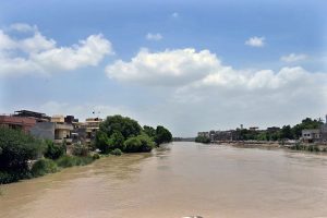 A view of the Phuleli Canal flowing at full capacity after the recent monsoon rains in the country