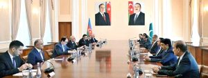 Speaker National Assembly Sardar Ayaz Sadiq along with Pakistan's Parliamentary delegation called on the Prime Minister of Azerbaijan, Ali Asadov in Baku, Azerbaijan
