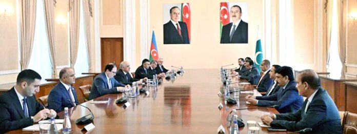 Speaker National Assembly Sardar Ayaz Sadiq along with Pakistan's Parliamentary delegation called on the Prime Minister of Azerbaijan, Ali Asadov in Baku, Azerbaijan