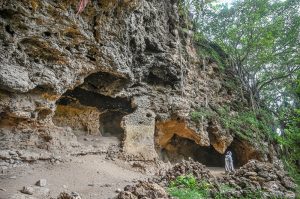 The Buddha Caves at Shah Allah Ditta are located in the heart of Margalla Hills on the natural route to the ancient city of Taxila. These caves are believed to be 2,400 years old. The Buddha caves are adjacent to a garden known as Sadhu ka Bagh. The village of Shah Allah Ditta is named on a dervish of Mughal era. The Buddha Caves consist of natural rock of Kanjur stone. The Kanjur stone used for the construction of Buddhist Stupa at Ban Faqiran, was also extracted from these rocks. These caves were first used by Buddhist monks for meditation. After the decline of Buddhism in Taxila, Hindu sadhus occupied these caves and painted some images of Hindu deities on the walls. There were many Hindu families living in Shah Allah Ditta Village before partition and the Caves were used by them for their daily worship. During the Mughal Period, Muslim ascetics took over the caves and built a square water tank on the water channel emerging from a natural water spring flowing since long. The water tank was constructed in lime stone laid in lime mortar. Mughal rulers and other emperors often passed through this region on their way to India from Afghanistan