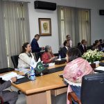 Federal Minister For Education and Professional Training Dr Khalid Maqbool siddiqui addressing the 16th meeting of the senate of Pakistan Institute of Fashion Design(PIFD) at (PIFD)