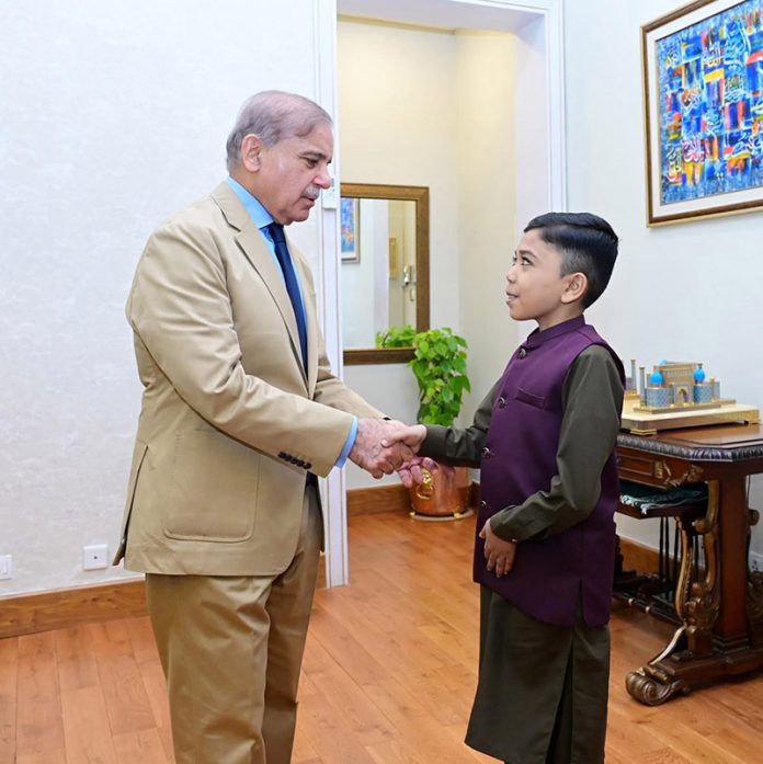 Content creator Talha Ahmad met Prime Minister Muhammad Shehbaz Sharif