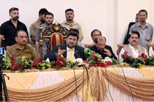 Governor Sindh Kamran Tessori addressing to business community at local hotel