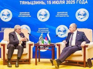 Deputy Prime Minister and Foreign Minister, Senator Mohammad Ishaq Dar, met with the Foreign Minister of Russia, Sergei Lavrov on the sidelines of the SCO CFM.