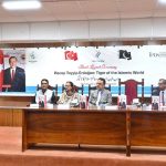Minister for Information and Broadcasting, Attaullah Tarar addressing during the launching ceremony of Dr. Furqan Hameed’s book 'Recep Tayyip Erdoğan: The Tiger of the Islamic World – A Leader of Vision, Resolve & Reform' held at the National Language Promotion Department.