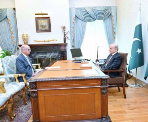 Parliamentary Party leader of Pakistan Muslim League (N) Senator Irfan Siddiqui calls on Prime Minister Muhammad Shehbaz Sharif.