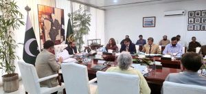 Federal Minister for National Heritage and Culture Division Muhammad Aurangzaib Khichi is chairing meeting of the Sub-Committee on Arts and Literature for the Pakistan Civil Awards at the Cabinet Division