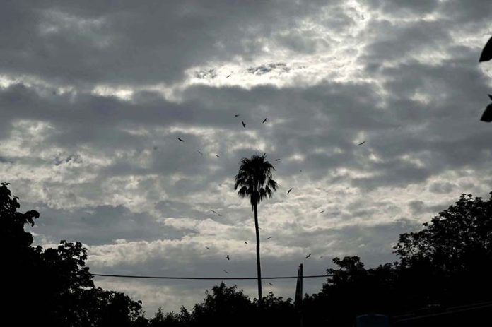 A view of dark clouds hovering over the sky in the Provincial Capital