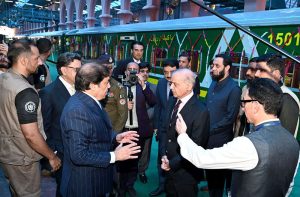 Prime Minister Muhammad Shehbaz Sharif visits Lahore Railway Station and inspects the Pak Business Express Train after inaugurating the new service.