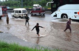 IJP Road submerged in water due to heavy rain experienced in the twin cities.