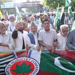 The Accession Day rally is passing through Mall Road