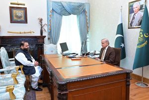 Federal Minister for National Heritage and Culture Aurangzeb Khichi calls on Prime Minister Muhammad Shehbaz Sharif.