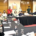 - Federal Minister for planning and Special Initiatives Mr. Ahsan Iqbal addressing during Roundtable Discussion with Film & Drama Sector at local Hotel. A