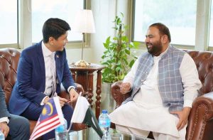 Mohd Syafik Firdaus Hasbullah, Deputy Head of Mission, Malaysia High Commission Islamabad meets Federal Minister for National Heritage and Culture Division.