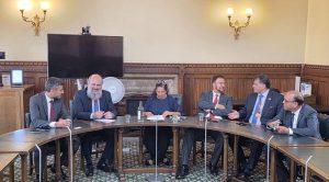 Federal Minister for Commerce Jam Kamal Khan meets members of the All-Party Parliamentary Group (APPG) on Pakistan at the House of Commons to discuss deeper trade ties, diaspora engagement, and economic cooperation following the launch of the UK-Pakistan Trade Dialogue Mechanism.