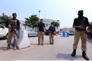 A front view of the Khyber Pakhtunkhwa Assembly Hall during the Senate Election 2025.