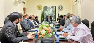 SAPM Haroon Akhtar Khan during his visit to the Engineering Development Board, emphasizing digital transformation and transparency in institutional reforms in federal capital